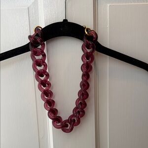 J. Crew Burgundy Resin Link Necklace